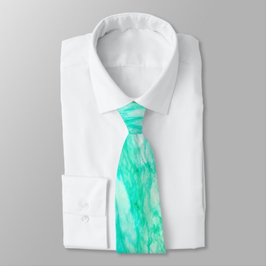 Cravate Elégant bleu vert turquoise Aqua Motif marbré (Attaché)