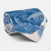 Cravate Elégant bleu vintage floral (Roulé)