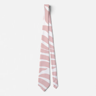 Cravate Elegant Blush Pink Zebra White Animal Print