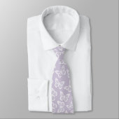Cravate Élégant Boho Motif Groomsmen Papillon Lavande (Attaché)