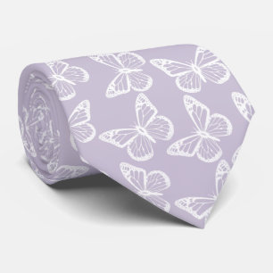 Cravate Élégant Boho Motif Groomsmen Papillon Lavande