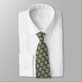 Cravate Élégant Brown Turquoise  Vert bleu Motif (Attaché)