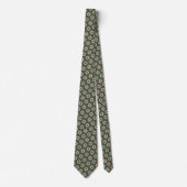 Cravate Élégant Brown Turquoise  Vert bleu Motif (Devant)