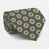 Cravate Élégant Brown Turquoise  Vert bleu Motif (Roulé)