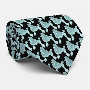 Cravate Elégant caniche noir et glace bleu