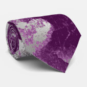 Cravate Élégant Chic Motif Abstrait Violet Pourpre (Roulé)