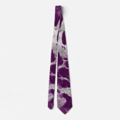 Cravate Élégant Chic Motif Abstrait Violet Pourpre (Dos)