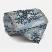 Cravate Elegant Christmas Yule Tree Snowflakes and Stars (Roulé)