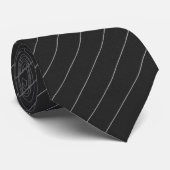 Cravate Elegant Classic Formal Black Diagonal Striped (Roulé)