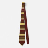 CRAVATE ÉLÉGANT CLASSIQUE BROWN GOLD STRIPE MOTIF POUR LUI (Devant)