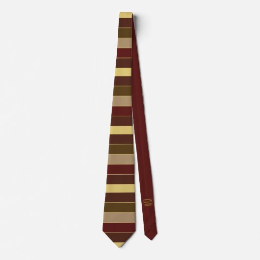 CRAVATE ÉLÉGANT CLASSIQUE BROWN GOLD STRIPE MOTIF POUR LUI (Devant)