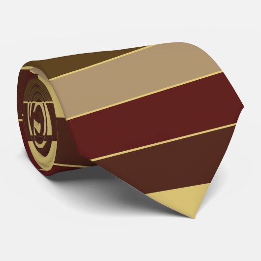 CRAVATE ÉLÉGANT CLASSIQUE BROWN GOLD STRIPE MOTIF POUR LUI (Roulé)