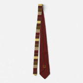 CRAVATE ÉLÉGANT CLASSIQUE BROWN GOLD STRIPE MOTIF POUR LUI (Dos)