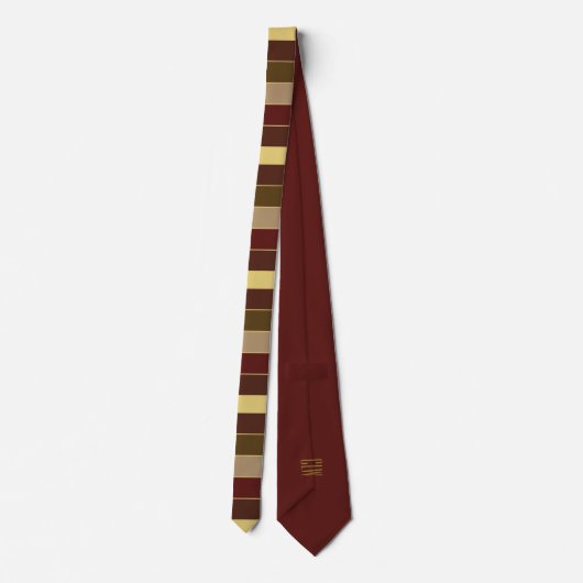 CRAVATE ÉLÉGANT CLASSIQUE BROWN GOLD STRIPE MOTIF POUR LUI (Dos)
