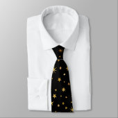 Cravate Élégant Classy Custom Monogram Black and Gold Star (Attaché)