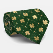 Cravate Élégant Clover Vert Or (Roulé)