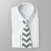 Cravate Élégant, cool, classique monogramme grisé Chevron (Attaché)