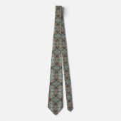 Cravate Élégant cuivre et turquoise Formal Floral (Devant)