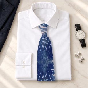Cravate Élégant damas Bleu toile de jouy