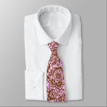 Cravate Élégant Damas Brown et Arrière - plan rose<br><div class="desc">Elégant marron vintage damas sur pinke couleur arrière - plan vous pouvez changer.</div>