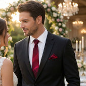 Cravate Elegant Deep Burgundy Abstract Wave