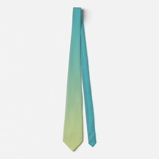 Cravate Élégant dégradé couleur vert cyan Ombre (Devant)