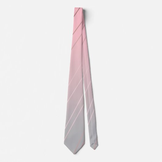 Cravate Elégant dégradé rose gris motif or rose (Devant)