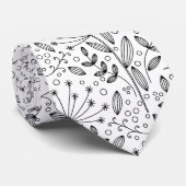 Cravate Élégant doodé floral (Roulé)