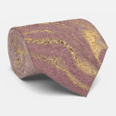 Cravate Elégant doré moderne et marbre d'or rose (Roulé)