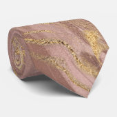 Cravate Elégant doré moderne et marbre d'or rose (Roulé)