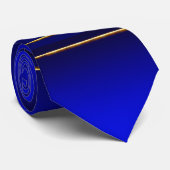 Cravate Elégant et élégant Motif Bleu & Gold Bar (Roulé)