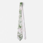 Cravate Elégant Eucalyptus Feuille Mariage rose (Devant)