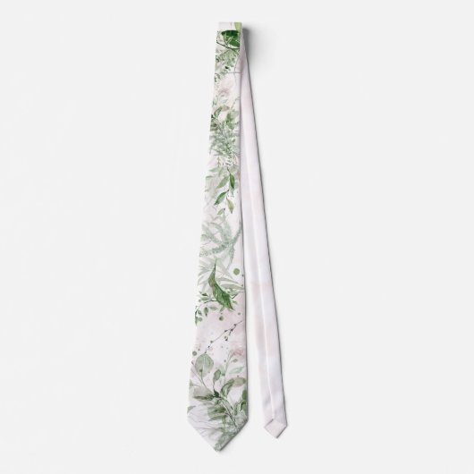 Cravate Elégant Eucalyptus Feuille Mariage rose (Devant)