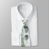 Cravate Elégant Eucalyptus Verdure Mariage d'encre d'alcoo (Attaché)