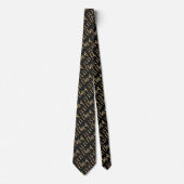 Cravate Élégant Faux Gold Brown Script Class of 2021 Black (Devant)