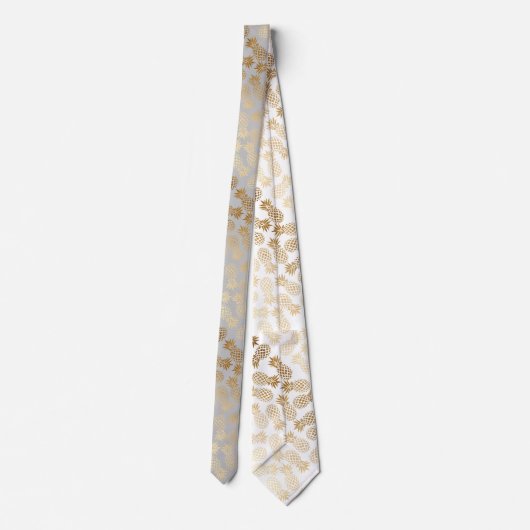 Cravate élégant faux or motif d'ananas tropical (Dos)