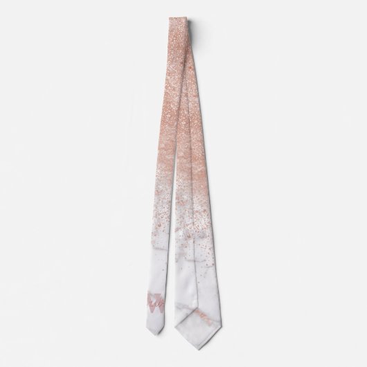 Cravate Élégant faux rose en or confetti image en marbre b (Dos)