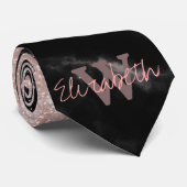 Cravate Élégant faux rose en or confetti image en marbre n (Roulé)