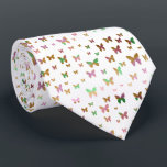 Cravate élégant faux rose or  papillon motif<br><div class="desc">Motif papillon moderne et mignon.</div>