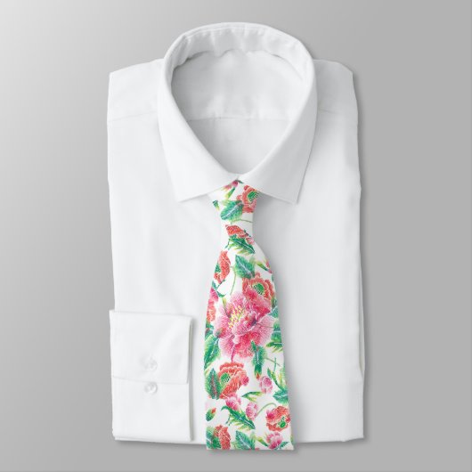 Cravate Élégant Fille Lumineuse Motif Fleurs Roses (Attaché)