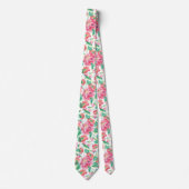 Cravate Élégant Fille Lumineuse Motif Fleurs Roses (Devant)