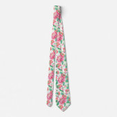 Cravate Élégant Fille Lumineuse Motif Fleurs Roses (Dos)