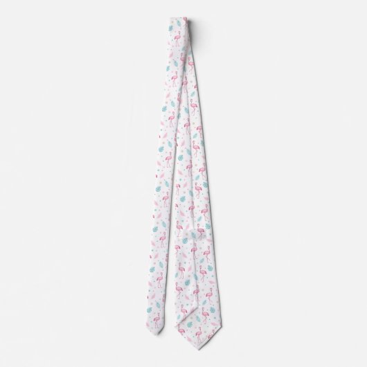 Cravate Élégant Flamant rose rose Motif exotique (Dos)