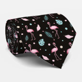 Cravate Élégant Flamant rose rose Motif exotique (Roulé)