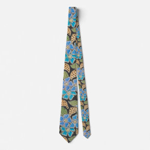 Cravate Élégant Fleur Bleu Périwinkle Floral Classic