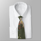 Cravate Élégant Floral Foncé Vintage (Attaché)