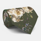 Cravate Élégant Floral Foncé Vintage (Roulé)