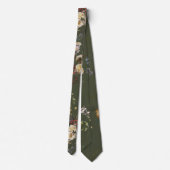 Cravate Élégant Floral Foncé Vintage (Dos)