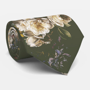 Cravate Élégant Floral Foncé Vintage Humeur
