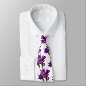 Cravate Elégant Floral Hollandais Iris Purple Sensation (Attaché)